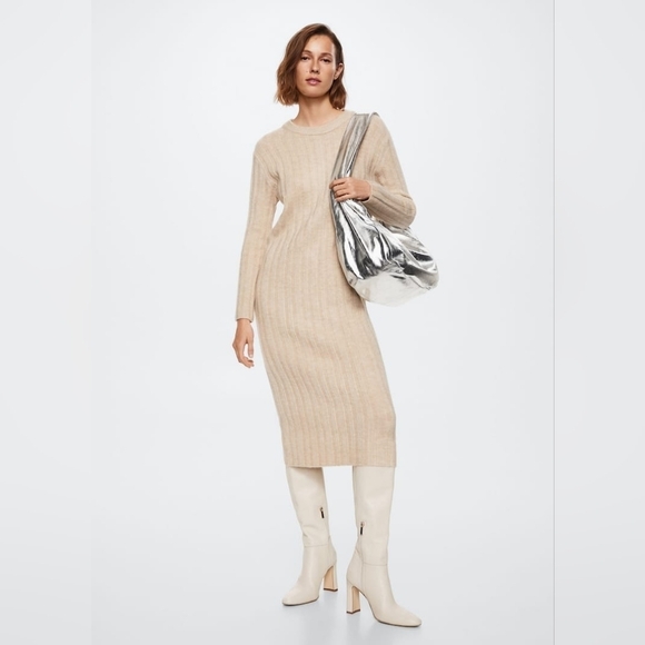 Mango [10] Ribbed midi  dress - Picture 2 of 7